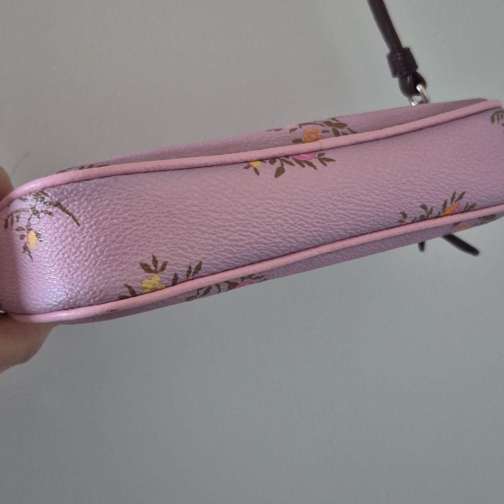 COACH Sadie Crossbody Clutch With Cross Stitch Floral Print F22836 Lavender Pink - Picture 15 of 17